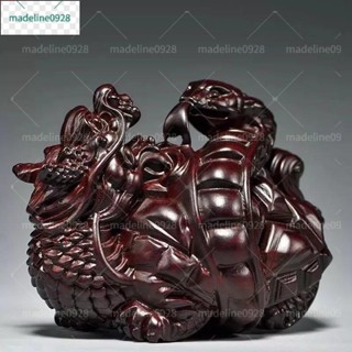 道家用品*新品促銷*黑檀木雕精雕玄武擺件龍龜實木質神獸風水招財裝飾辦公室桌面禮品