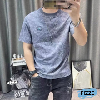 夏季 潮流 ins 短袖上衣 冰絲短 新款 日系 復古 潮牌 短袖 修身男生T恤 韓版 T ATL826【FIZZE】