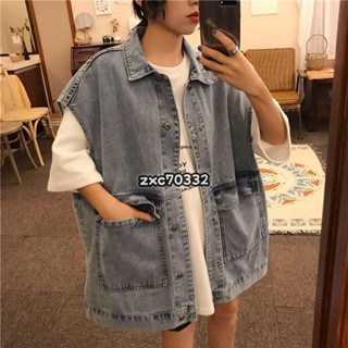 免運🔥【工廠直銷】大尺碼背心 女生背心馬甲 無袖牛仔服 春夏新款韓版bf工裝牛仔馬甲 女寬鬆顯瘦學生休閒無袖無袖女潮
