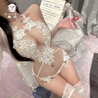 Gala Studio 曼慾情趣內衣性感柔紗透視免脫刺繡蕾絲連體衣純慾風激情套裝9353 PXZK