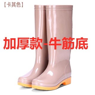 🔔臺灣出貨🔔 【店鋪熱銷】高筒牛筋加絨棉雨鞋雨靴防水鞋桶膠鞋套鞋水靴女成人廚房保暖冬季 QVZK