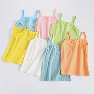 🥭90-150CM 兒童莫代爾小可愛吊帶背心 糖果色內衣 女寶寶素色打底吊帶上衣 百搭休閒背心 韓版童裝【A1】