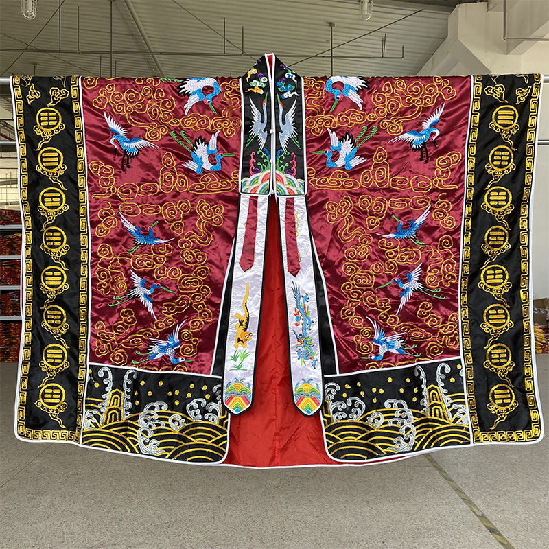 新款仙鶴法衣道士服高功法衣八卦衣綢緞繡花仙鶴衣朝衣班衣九龍衣