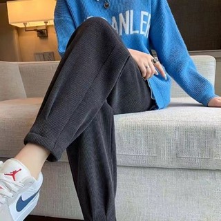 時尚服飾專賣場（免運）九分運動褲 加絨加厚運動褲 哈倫褲 高腰垂墜感束腳褲 口袋燈籠褲 百搭顯瘦運動褲 學生休閒褲 保暖