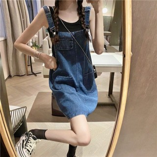 臺灣出貨★日系洋裝 韓版牛仔揹帶裙小個子女夏年新款洋裝復古短版裙子包臀吊帶短裙 連身裙 法式洋裝 大尺碼洋裝 碎花洋裝