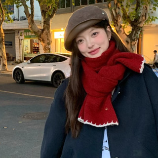 ✨桃園出貨☜限時特惠✨含羊毛高階感針織圍巾女冬季2024新款韓系氛圍感百搭加厚保暖圍脖