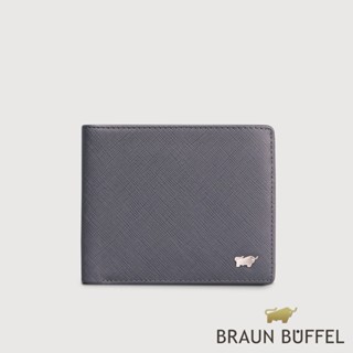 【BRAUN BUFFEL 德國小金牛】臺灣總代理 尚恩A 5卡透明窗皮夾-藍色/BF354-316-NY