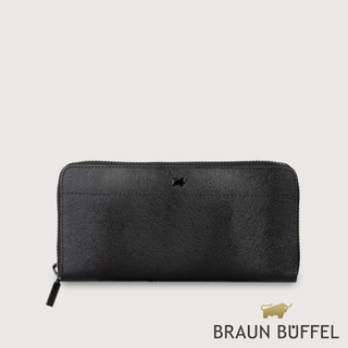 【BRAUN BUFFEL】依雅娜 8卡拉鍊長夾-黑色(德國小金牛台灣總代理)/BF853-602-BK