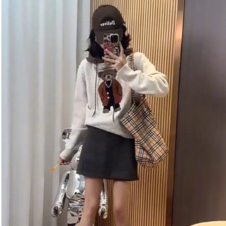 【❤臺灣發貨🔥】大學T 女生長袖 連帽T女 衛衣女套頭連帽秋冬毛衣女款新款冬季寬松慵懶高階感帽衫針織衫上衣
