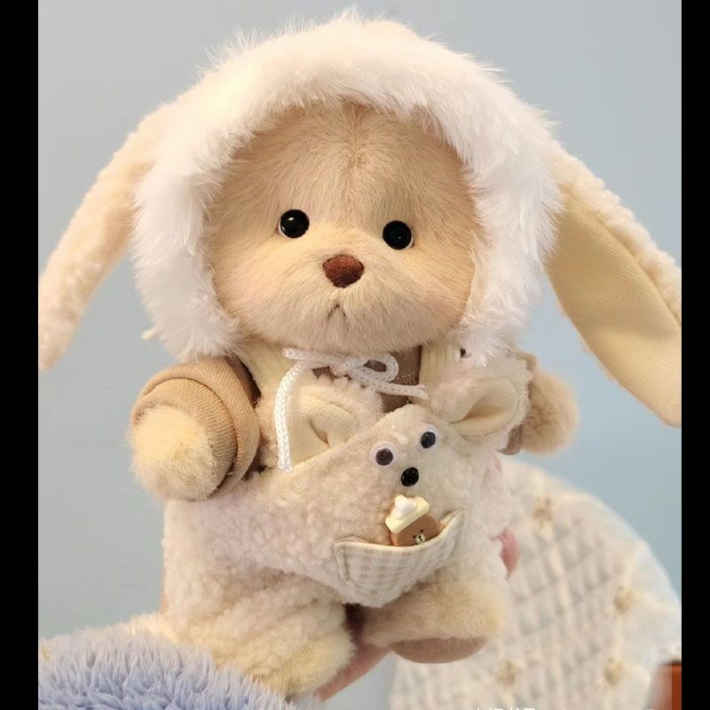 僅娃衣 30cm中號莉娜小熊 玩偶衣服 長耳朵鼠套裝 圈圈鼠背帶褲 四件套可愛