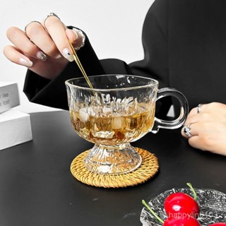 ⭐精選優品⭐ 簡約美式咖啡杯玻璃杯子家用套裝浮鵰牛奶杯透明玻璃杯帶把ins風