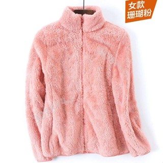 新款💖正韓外套 韓版珊瑚絨短外套女搖粒絨雙面絨抓絨衣男秋冬季保暖刷毛加厚情侶大學T正韓外套 冬天外套 皮衣外套 韓版外