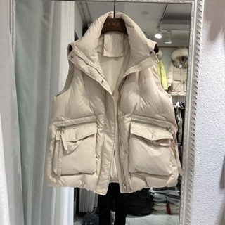 女羽絨背心 外套背心 羽絨棉背心 女保暖背心 冬季背心 羽絨馬甲 輕羽絨背心 韓版羽絨服馬甲女寬鬆顯瘦白鴨絨馬夾外套