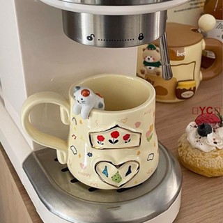 💝昱城💝[C1105]新款小眾馬剋杯ins風陶瓷杯卡通可愛水杯高顔值新婚禮物高顔值禮盒咖啡杯情侶
