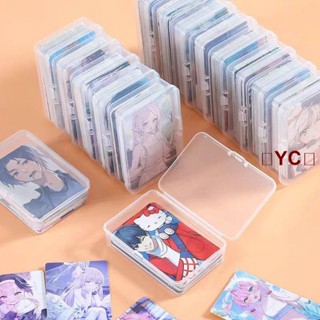 💝昱城💝小卡 卡膜 索引貼 透明收納展示盒 卡片膠片收納盒ins簡約透明翻蓋收納盒照片寶麗來保護收納盒