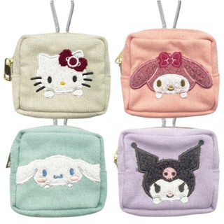 【現貨】小禮堂 Sanrio 三麗鷗 方形零錢包附扣環 (探頭款) Kitty 美樂蒂 大耳狗 酷洛米