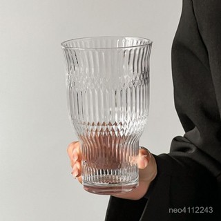 🔥臺灣24H🔥大容量蘇打氣泡水杯飲品杯果茶杯小眾複古寬口玻璃杯冰美式咖啡杯 92R1