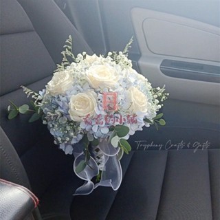 韓式 手捧花 模擬 婚禮捧花 新娘捧花 結婚手捧花 新款高階森系新娘結婚手捧花小紅書領證同款清新玫瑰韓式模擬花束
