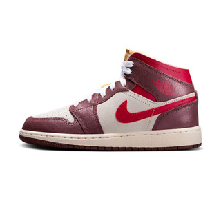 Nike Air Jordan 1 Mid SE 大童 金屬紅色 運動 中筒 喬丹 AJ1 休閒鞋 HF3196-100