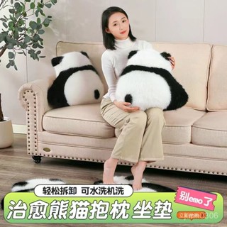 🏵️寶兒優品🏵️【可水洗機洗】熊貓抱枕 可愛靠墊 輕奢學生床頭沙髮高階毛絨女生客廳坐墊靠枕 趴趴枕 抱枕 黑白熊貓坐墊