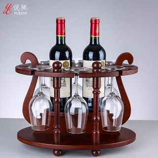 新中式 紅酒 架 擺件 實木 家用 客廳 現代 倒掛 復古 酒瓶 酒杯 架 歐式 創意 託 現代中式家居 紅酒架