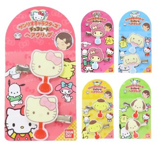 【現貨】小禮堂 Sanrio 三麗鷗 造型髮夾2入組 (不二家巧克力) 帕恰狗 大耳狗 布丁狗