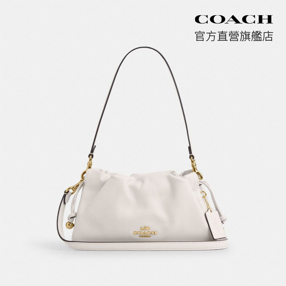 【COACH】FAYE 褶飾單肩包-IM/粉筆白色(CV529)｜官方直營