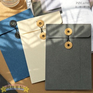 ✨阿信【客製化】【文件袋】檔案袋訂製 文件袋 復古 綁帶信封袋 A5牛皮紙繞線 檔案袋 明信片大號收納袋 燙金印LOGO