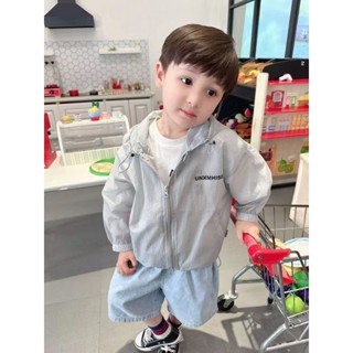ARY 男童防曬衣 兒童防曬服 兒童薄外套 男童輕薄款防曬衣2025夏季新款兒童簡約洋氣連帽外套寶寶透氣外搭