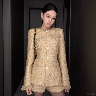 春秋新款👑💖高級精緻Do vis 富家韆金小香風套裝2024秋季新款高階感名媛收腰外套短褲