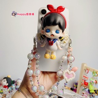 Happy醬×手機掛繩× 手工成品奶油膠手機背夾盲盒帶鏈條diy新款泡泡瑪特背夾潮玩ins