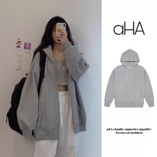 新款韓版寬鬆外套 透氣拉鏈外套女 大碼外套 S-5XL 寬鬆長袖 連帽防曬衣 素色連帽外套 運動外套 上衣 防曬外套
