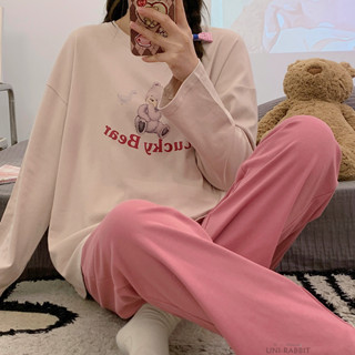 100%純棉睡衣高檔全棉睡衣女春秋季長袖睡衣套裝學生可愛家居服套裝居家睡衣女生睡衣休閒女生兩件式睡衣印花大碼家居服