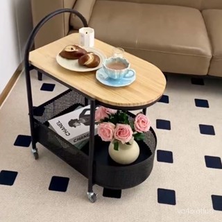 可開發票 廠家直銷 邊幾客廳家用小戶型實木茶幾現代簡約陽臺角幾臥室極簡桌子小推車 G2U6