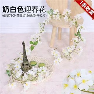 花藤🌹模擬迎春花客廳墻麵裝飾室內塑膠壁掛藤條植物假花櫻花纏繞藤蔓