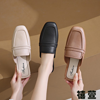 實拍免運 🌟新店特惠 女鞋 包頭拖鞋女 時尚包頭拖鞋女夏外穿氣質網紅粗跟鞋拖爆款懶人一腳蹬半包涼拖鞋 半拖鞋