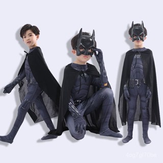 【熱賣推薦】cosplay正義聯盟cos蝙蝠俠兒童連體緊身衣cosplay男童萬聖節角色扮演服裝