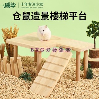 全網最低 倉鼠平臺樓梯二層籠子平臺木質實木桌子爬梯躲避玩具造景用品大全