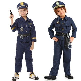 【現發】警察服裝 萬聖節服裝 兒童警察衣服角色扮演小孩遊戲服表演舞會派對