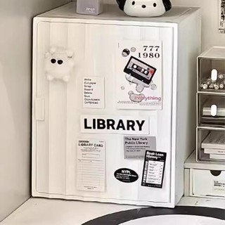ins風書桌桌面帶門文具收納櫃桌上轉角收納盒工位宿舍改造神器女【Anna家】