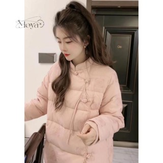 美拉德洋氣復古名媛立領加厚棉服外套女冬季新款百搭通勤棉襖 國風外套 盤扣外套 刷毛外套 棉服 羽絨服 韓版外套 厚款保暖