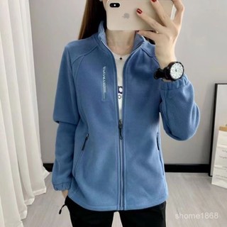 高質量-虧本📣秋冬搖粒絨外套加絨女士休閒絨衣立領加厚開衫運動戶外保暖衛衣 8DHT