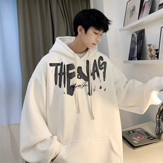 美式高街連帽衛衣男 秋冬新款 ins潮 加絨 寬鬆 休閒 帽衫 oversize 大學T 上衣（YGY339）【壹號站】