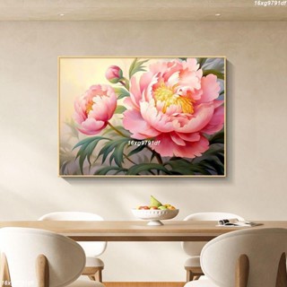 {客制}成品畫 牆壁裝飾 花開富貴 餐廳裝飾畫 牡丹花 壁畫 橫版 背景墻掛畫 玄關畫 掛畫 裝飾畫 壁畫 畫