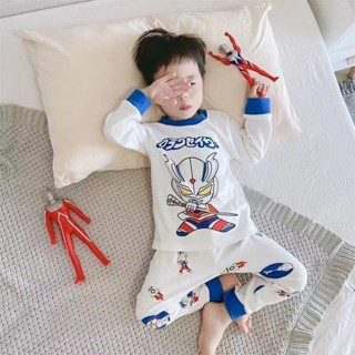 ARY 男童睡衣 兒童秋冬居家服 寶寶保暖睡衣奧特春秋冬純棉卡通家居服套裝新款兩件套奧特曼兒童內衣男孩a類