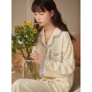新店優惠 少女甜美 日係可愛 家居服 2023年睡衣女ins春秋新款甜美可外穿家居服純棉長袖寬鬆可愛套裝