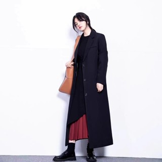 YG-服飾 2024年新款風衣外套女中長款大衣過膝小個子今年流行品牌秋冬款女裝 韓版 西裝大衣 小香風毛呢外套