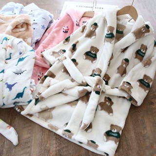 🍼小奶蓋kids🍼兒童睡袍法蘭絨春秋冬浴袍家居服加厚浴衣男女童寶寶小孩睡衣四季