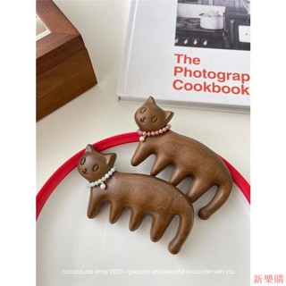 【臺灣熱賣】 天然木質貓咪小動物按摩梳子頭部按摩梳子