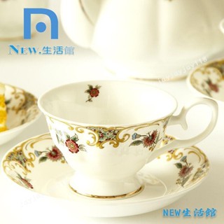 🔥臺灣暢銷🔥1101歐式咖啡杯碟套裝英式下午茶杯骨瓷咖啡杯帶勺CJ